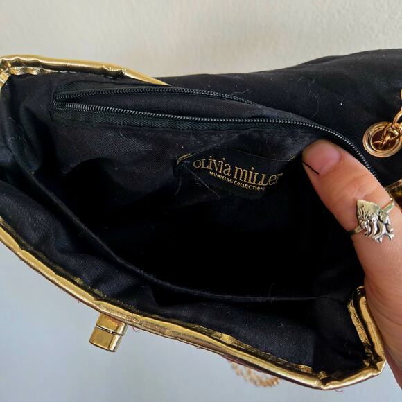 Blush Mauve Velvet Crossbody Metal Bow Shoulder Flap Bag Gold Chain Coquette - Picture 6 of 6